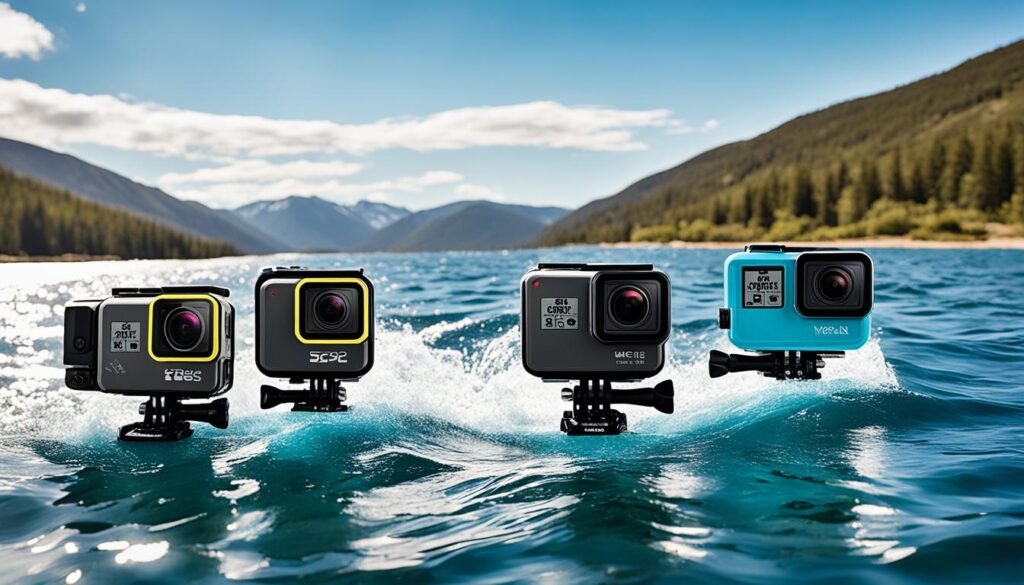 Action cameras for water sports
